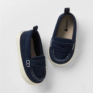 Navy Blue Swede Kids Loafers